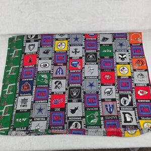 Vintage Handmade NFL Team Logo Fabric 78"x54" Tablecloth or Curtain Panel